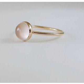                       5.25 Carat  Ring with lab Report Gold plated rose quartz Stone by JAIPUR GEMSTONE                                              