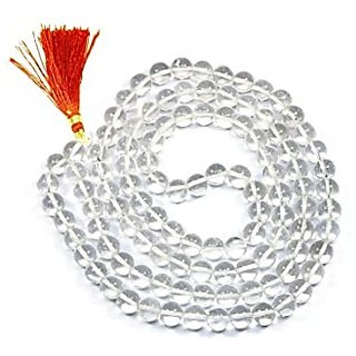 Jaipur Gemstone Stone Sphatik Beaded String Mala for Unisex Jaipur Gemstone Stone Sphatik Beaded String Mala for Unisex