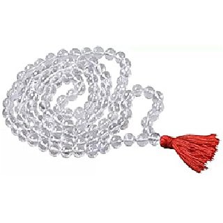 Jaipur Gemstone - Stone Sphatik Beaded String Mala For Unisex Jaipur Gemstone - Stone Sphatik Beaded String Mala For Unisex