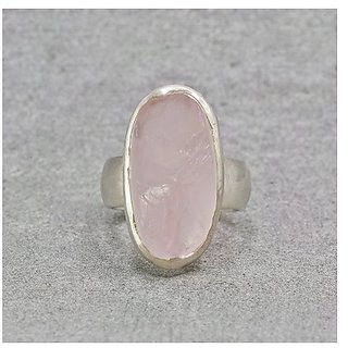                       5.5 ratti Natural rose quartz Stone Adjustable silver Ring for Astrological Ring by JAIPUR GEMSTONE                                              