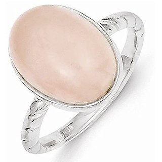                       5.5 ratti stone pure rose quartz  Silver Ring for unisex by JAIPUR GEMSTONE                                              
