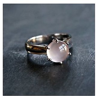                       5.5 ratti natural rose quartz  Stone pure Silver Ring for unisex by JAIPUR GEMSTONE                                              