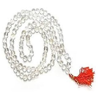                       Jaipur Gemstone Designer Sphatik Stone Beads Single Line Mala For Women                                              