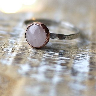                       5.5 carat Natural silver  rose quartz  Ring by JAIPUR GEMSTONE                                              