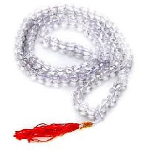                       Jaipur Gemstone - Designer Sphatik Stone Beads Single Line Mala For Women                                              