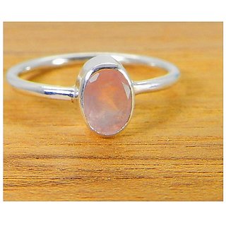                       Certified 5.5 Carat silver rose quartz  Ring by JAIPUR GEMSTONE                                              