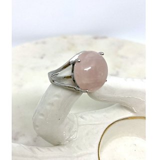                       Natural rose quartz Stone 5.5 Ratti Gemstone Silver Ring Original Lab Certified by JAIPUR GEMSTONE                                              