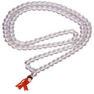 Jaipur Gemstone Stone Sphatik Beaded String Mala for Unisex Jaipur Gemstone Stone Sphatik Beaded String Mala for Unisex