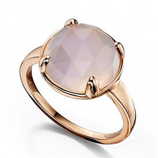                       Ring 5.5 ratti Natural  rose quartz stone Gold plated Ringby JAIPUR GEMSTONE for unisex                                              