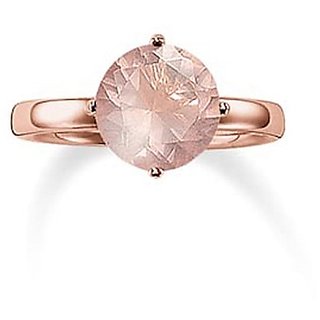                       Natural rose quartz Stone Lab Certified gold plated 5.5 Carat Adjustable Ring by JAIPUR GEMSTONE                                              