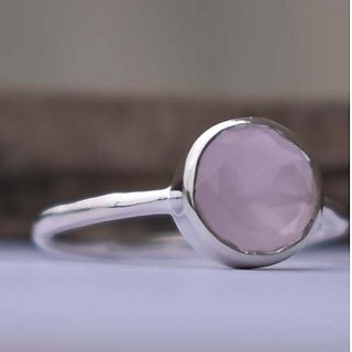                       5.5 ratti Silver rose quartz Ring for unisex by JAIPUR GEMSTONE                                              