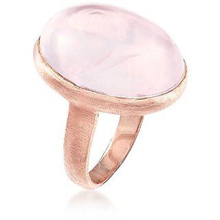                       5.5 carat Ring with Natural rose quartz & Lab Certified Gold plated by JAIPUR GEMSTONE                                              