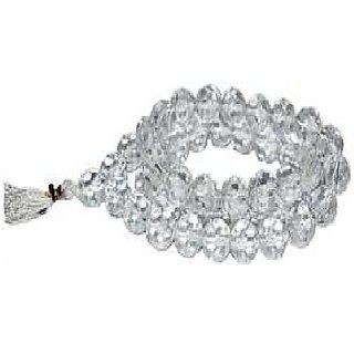 Jaipur Gemstone - Designer Sphatik Stone Beads Single Line Mala for Women & Men Jaipur Gemstone - Designer Sphatik Stone Beads Single Line Mala for Women & Men