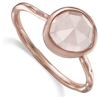                       5.5 Carat Classic rose quartz Gold Plated Ring by JAIPUR GEMSTONE                                              