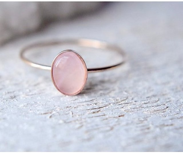 Sterling Silver Rose Quartz Ring | Gemstone Crystal Rings | Made In Earth US