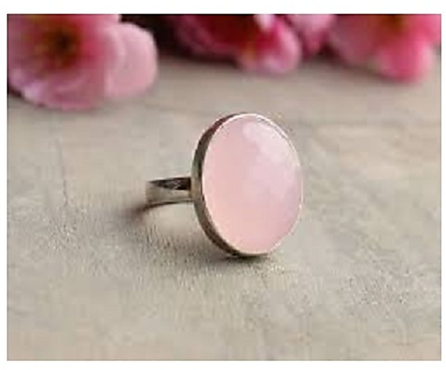 Buy Generic925 Sterling Silver Rose Quartz Ring Size US 8 - Rose Quartz  Stone Gemstone Statement Ring Gift Jewellery For Girl Women Online at  desertcartINDIA