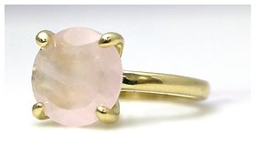 6 ratti Stone 100% Natural rose quartz Gold plated  Ring by JAIPUR GEMSTONE