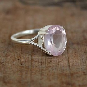 6.25 carat rose quartz Silver Ring by JAIPUR GEMSTONE