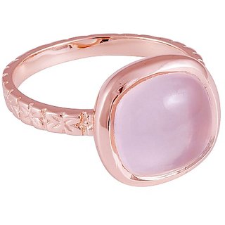                       5.5 ratti Gold plated rose quartz Ring for unisex by JAIPUR GEMSTONE                                              