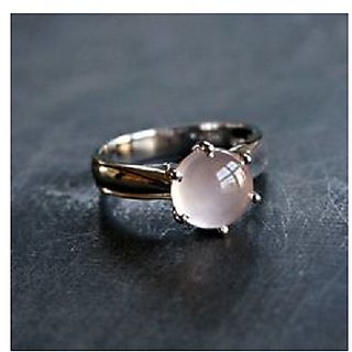                       6 ratti natural rose quartz  Stone pure Silver Ring for unisex by JAIPUR GEMSTONE                                              