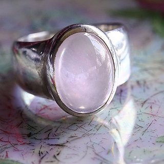                       rose quartz Ring in 6 carat sterling silver by JAIPUR GEMSTONE                                              