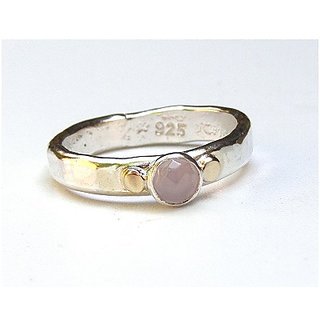                       6 carat only rose quartz  Ring with Natural & Lab Certified Silver ring by JAIPUR GEMSTONE                                              