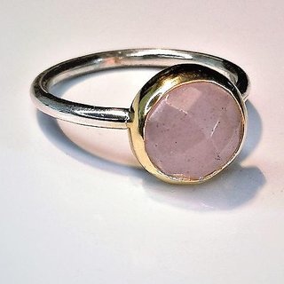                       Natural rose quartz  6 Carat Silver Ring  by JAIPUR GEMSTONE                                              