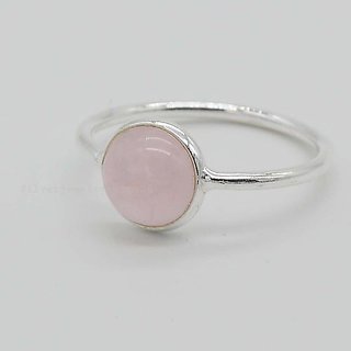                       rose quartz stone Ring in 6 carat Silver ring for unisex by JAIPUR GEMSTONE                                              