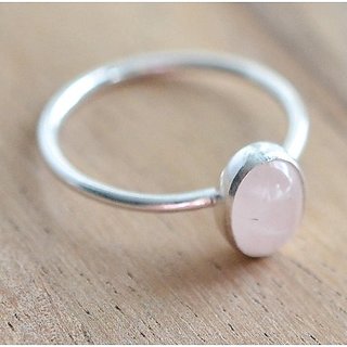                       6 Ratti silver Original rose quartz  Ring Lab Certified Stone by JAIPUR GEMSTONE                                              