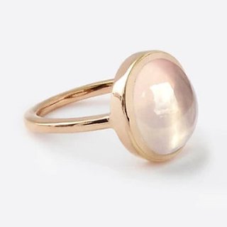                       100% Real 5.5 Ratti rose quartz gold plated Ring by JAIPUR GEMSTONE                                              