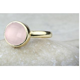                       5.5 Carat Original Natural Panchdhatu Certified rose quartz Adjustable Ring by JAIPUR GEMSTONE                                              