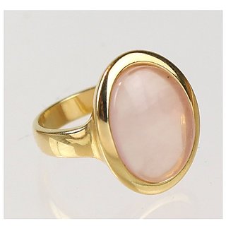                       6 Ratti Natural IGI Lab Certified rose quartz Stone gold plated Ring by JAIPUR GEMSTONE                                              