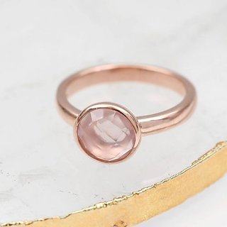                       Natural rose quartz gold plated Ring 6 carat by JAIPUR GEMSTONE                                              