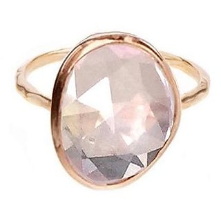                       rose quartz gold plated Ring 6 carat  natural Gemstone Stone by JAIPUR GEMSTONE                                              