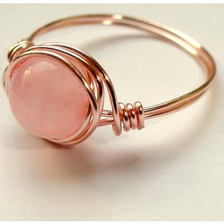                       6 Ratti Gold plated  Original rose quartz  Ring Lab Certified Stone by JAIPUR GEMSTONE                                              