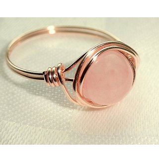                       6 Carat Natural Stone Gold plated rose quartz Ring for unisex by JAIPUR GEMSTONE                                              