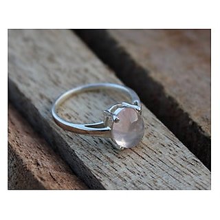                       7 Ratti rose quartz  Ring Natural  Silver Stone Ring by JAIPUR GEMSTONE                                              