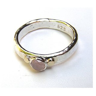                       Sterling Silver 7 Carat Classic rose quartz  Ring by JAIPUR GEMSTONE                                              