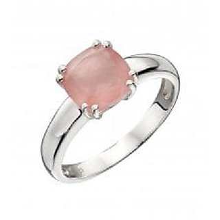                       Original Natural Certified rose quartz 6.25 Carat Adjustable Silver Ringby JAIPUR GEMSTONE                                              