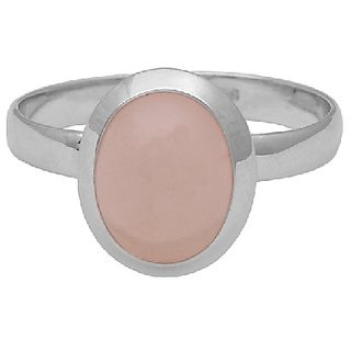                       7 carat Ring with Natural rose quartz & Lab Certified Silver by JAIPUR GEMSTONE                                              