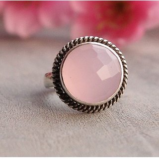                       rose quartz Silver Ring 7 carat  natural Gemstone Stone by JAIPUR GEMSTONE                                              