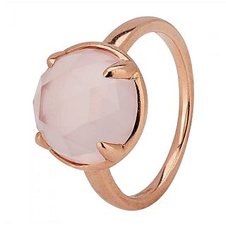                       7 Carat  rose quartz Ring with lab Report Gold plated rose quartz  Stone by JAIPUR GEMSTONE                                              