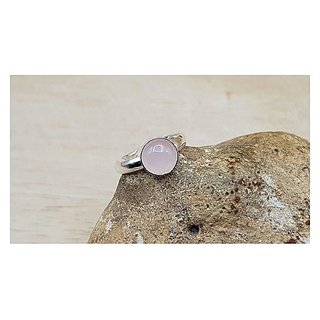                       7 Carat Stone rose quartz Silver Ring for unisex by JAIPUR GEMSTONE                                              
