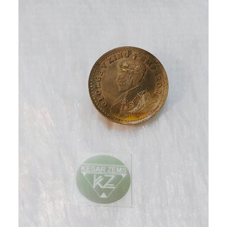                       KESAR ZEMS KING GEORGE-One Rupee Coin For Puja.(3.2 x 3.2 x 0.2 Cm, White)                                              