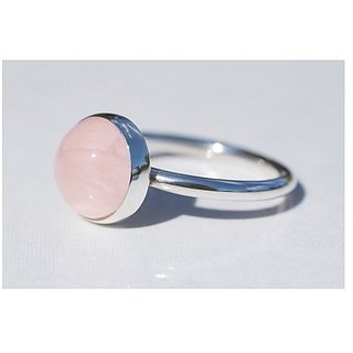                       7 Ratti rose quartz  Ring With Natural Silver Ring by JAIPUR GEMSTONE                                              