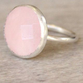                       rose quartz  Ring 6.5 Ratti 100% Original silver rose quartz  Stone by JAIPUR GEMSTONE                                              