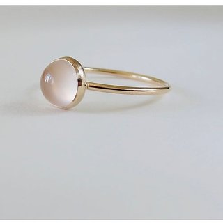                       7 Carat  Ring with lab Report Gold plated rose quartz Stone by JAIPUR GEMSTONE                                              