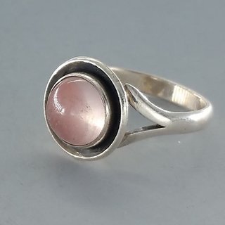                       rose quartz  original & lab certified 6.5 ratti silver Ring for astrological purpose by JAIPUR GEMSTONE                                              