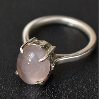                       rose quartz Silver Ring 6.5 ratti by JAIPUR GEMSTONE                                              