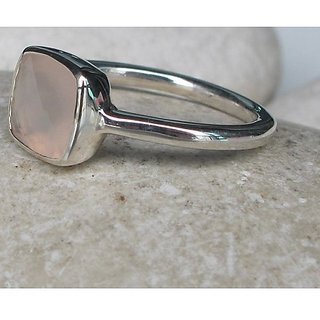                       Sterling Silver rose quartz Ring 6.5 ratti ring by JAIPUR GEMSTONE                                              